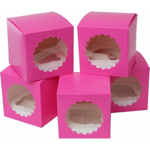 Papírový box na cupcake růžový 5ks - House of Marie
