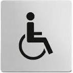 Nerezová samolepící tabulka, WC pro invalidy - Zack