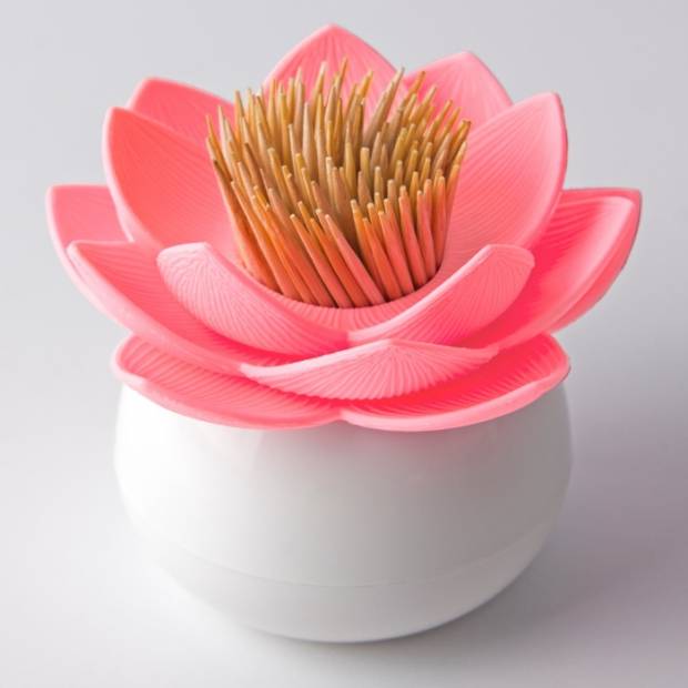 Stojánek na párátka Lotus, bílý/růžový - QUALY