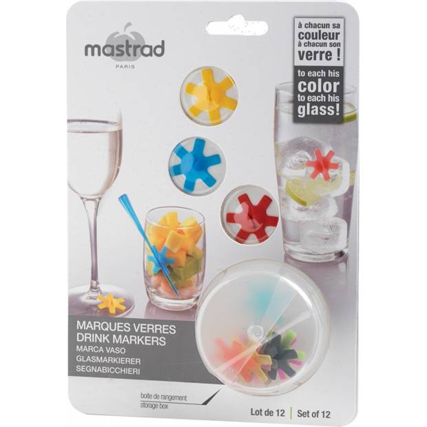 Sada barevných rozlišovačů na skleničku - Mastrad