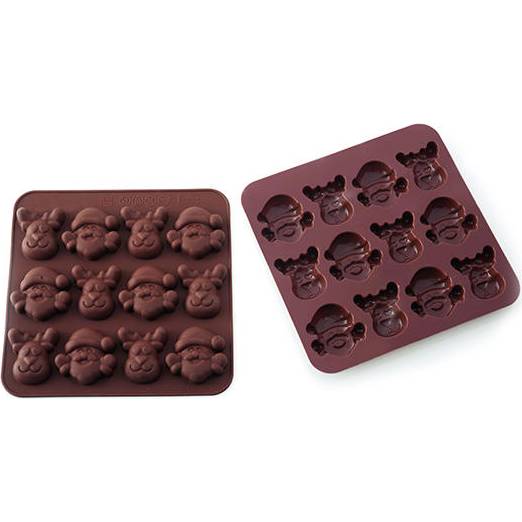 Silikonová forma na čokoládu sob a santa - Silikomart