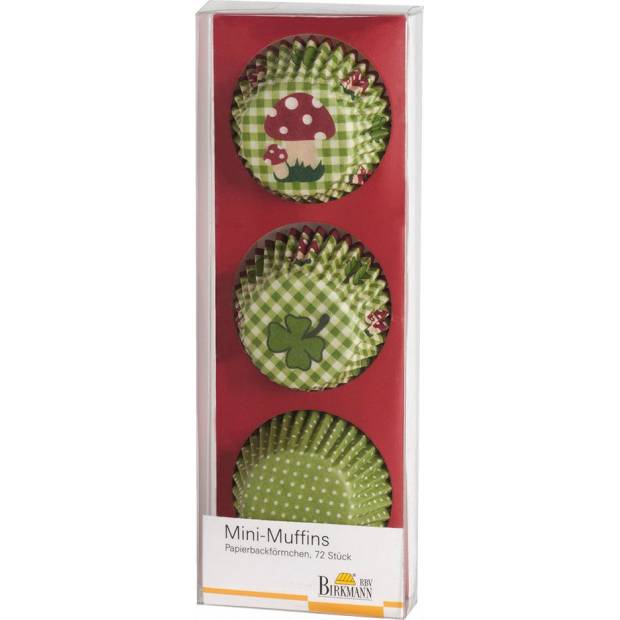 Košíčky na mini muffiny 72ks zelené 4,5cm - Birkmann