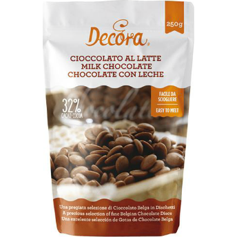Mléčná čokoláda disky 250g 32% - Decora