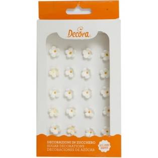 30 cukrových dekorací malé kytičky bílé - Decora