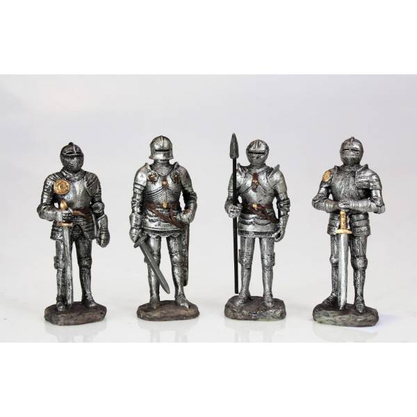 Figurky rytířů hradní stráž 4ks 10cm polyresin - IntArt
