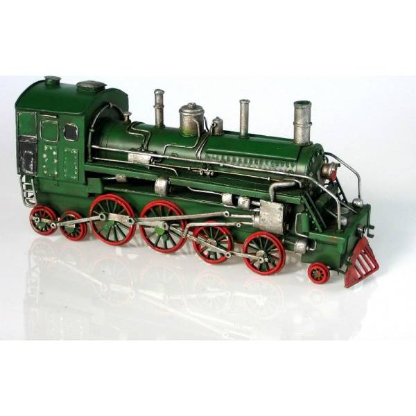 Plechový model lokomotiva zelená 35cm - IntArt