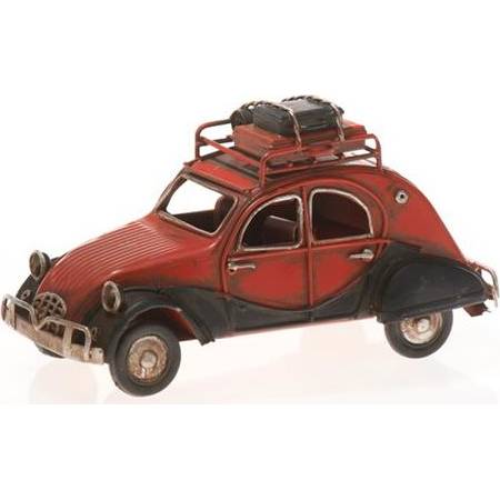 Plechový model auto kachna s nosičem červená 16cm - IntArt