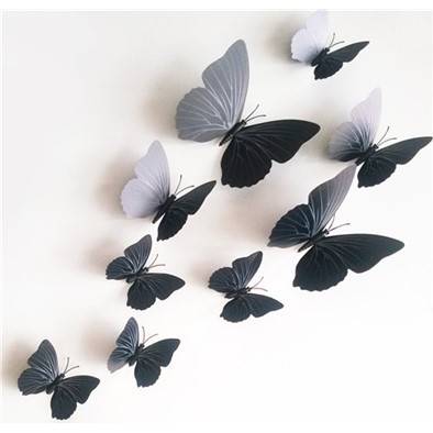 Samolepky na zeď 3D motýlci černí - Nalepovací tabule