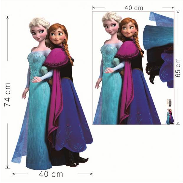 Samolepka na zeď Ledové království Elsa a Anna - Nalepovací tabule