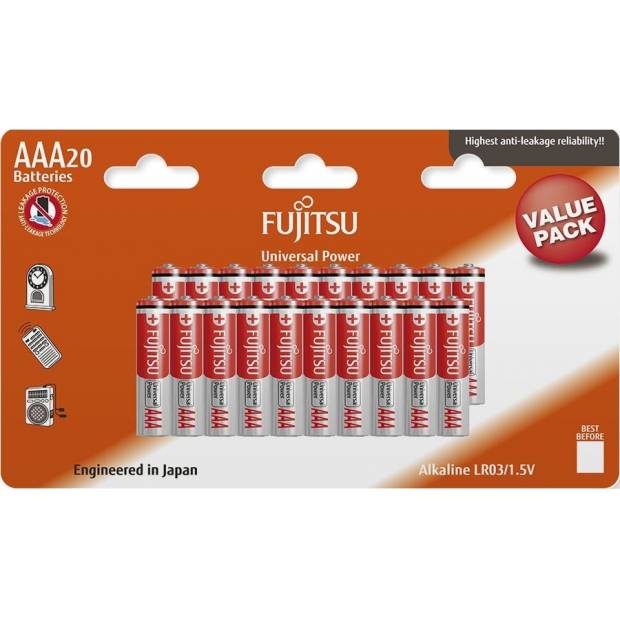 Fujitsu Universal Power alkalická baterie LR03/AAA, blistr 20ks