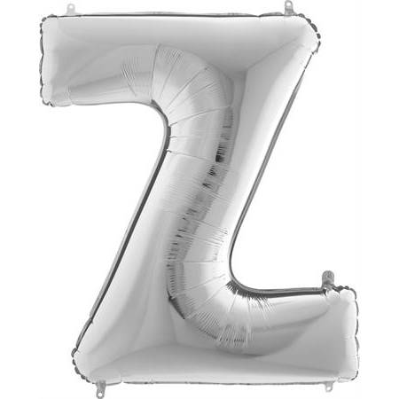 Nafukovací balónek písmeno Z stříbrné 102 cm - Grabo