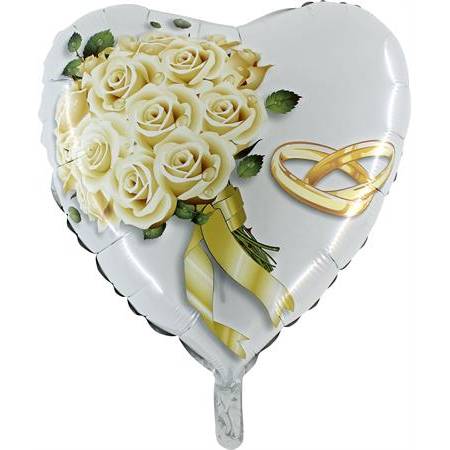 Nafukovací balónek bílé růže 46 cm - Grabo
