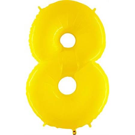 Nafukovací balónek číslo 8 žlutý 102cm extra velký - Grabo