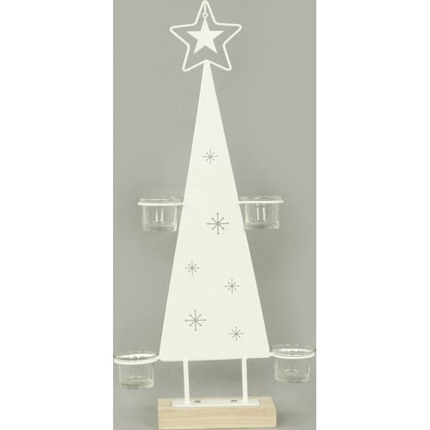 Svícen ve tvaru stromečku, kovová vánoční dekorace AN133 Art