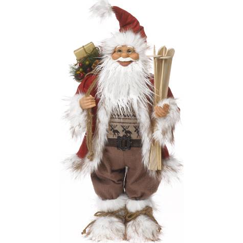 Santa Claus a dřevěné lyže 62cm - IntArt