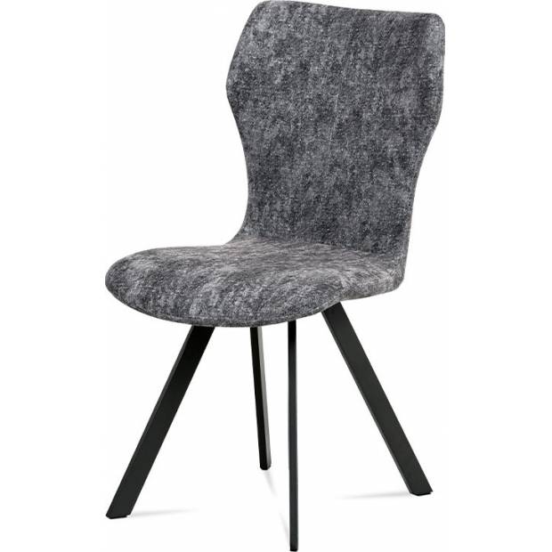Jídelní židle, šedá látka, antracit kov HC-690 GREY2 Art