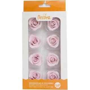 Cukrové růže růžové 8ks - Decora