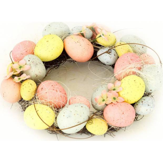 Věnec  proutěný s umělými vajíčky, velikonoční dekorace PRZ857288 Art