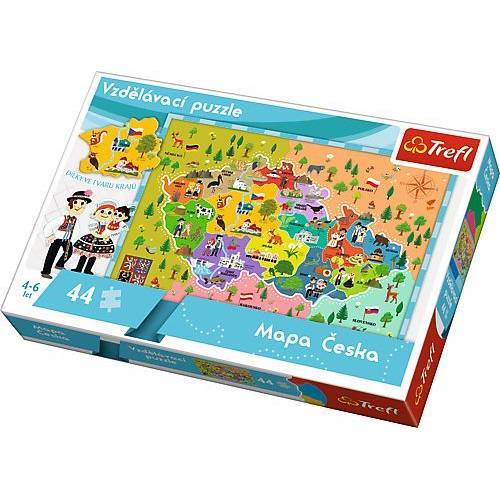 puzzle Mapa České republiky 44 dílků 4915525 Trefl