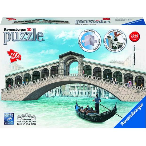 Rialto most, Benátky 216 dílků 3D 2412518 Ravensburger