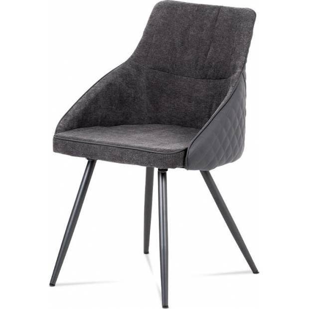 Jídelní židle, šedá látka+ekokůže, kov šedý mat DCH-202 GREY2 Art