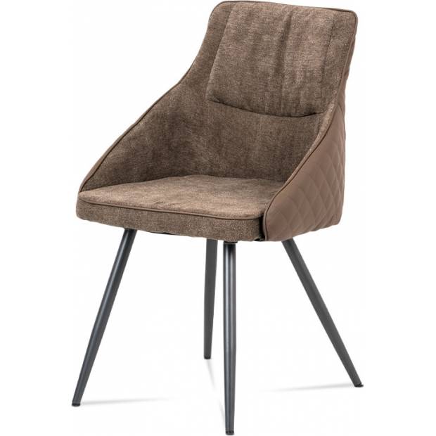 Jídelní židle, lanýžová látka+ekokůže, kov šedý mat DCH-202 LAN2 Art