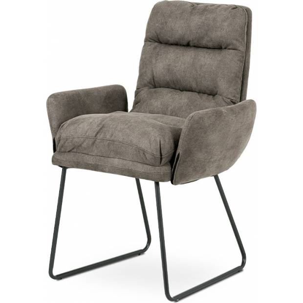 Jídelní židle, hnědá látka, kov šedá mat DCH-256 BR3 Art