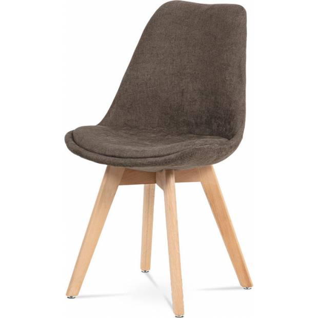 Jídelní židle, hnědá látka, masiv přírodní odstín CT-555 BR2 Art